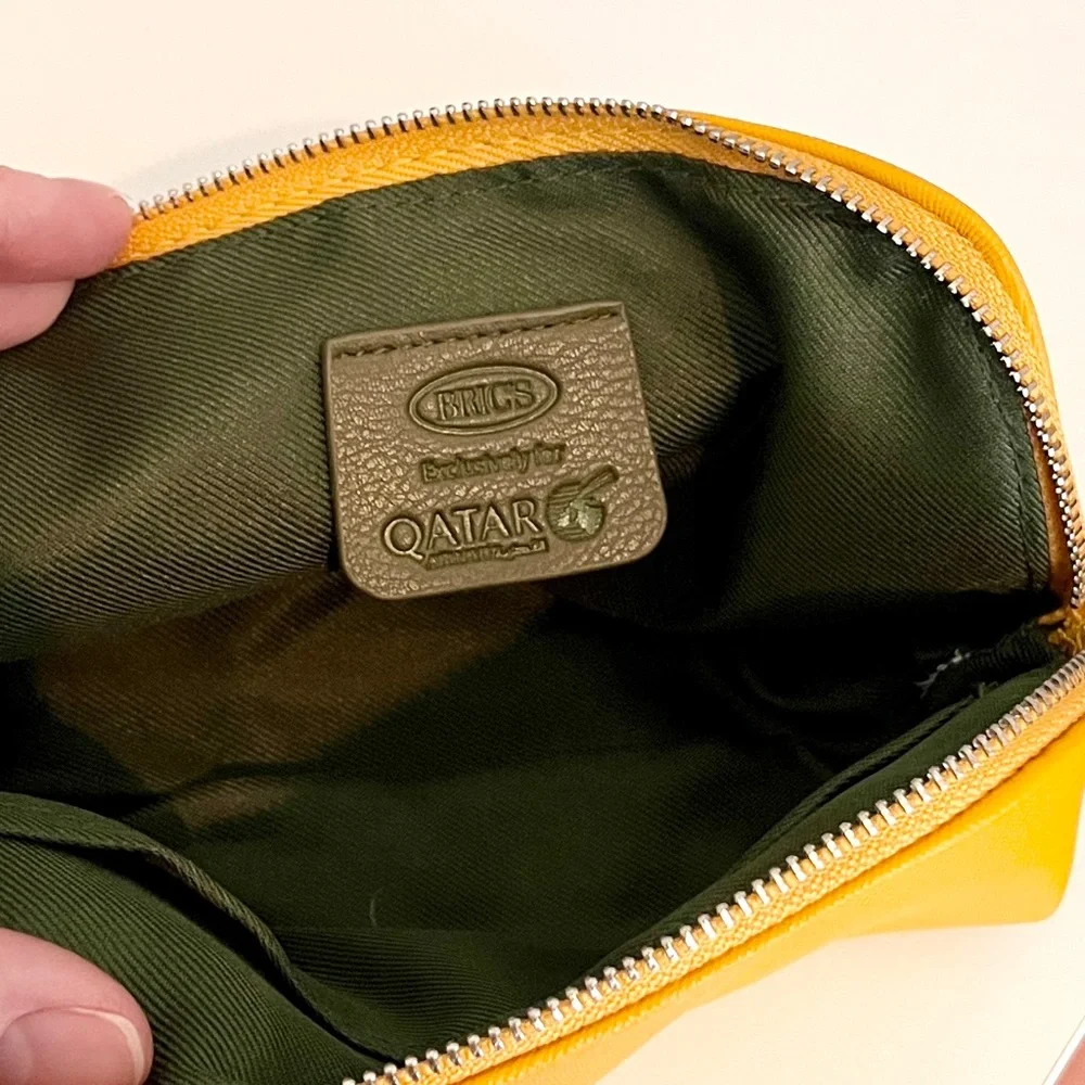 Bric’s Mustard Yellow Saffiano Makeup Toiletry Bag